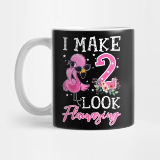 Kids I Make 2 Look Flamazing Flamingo Birthday Mug